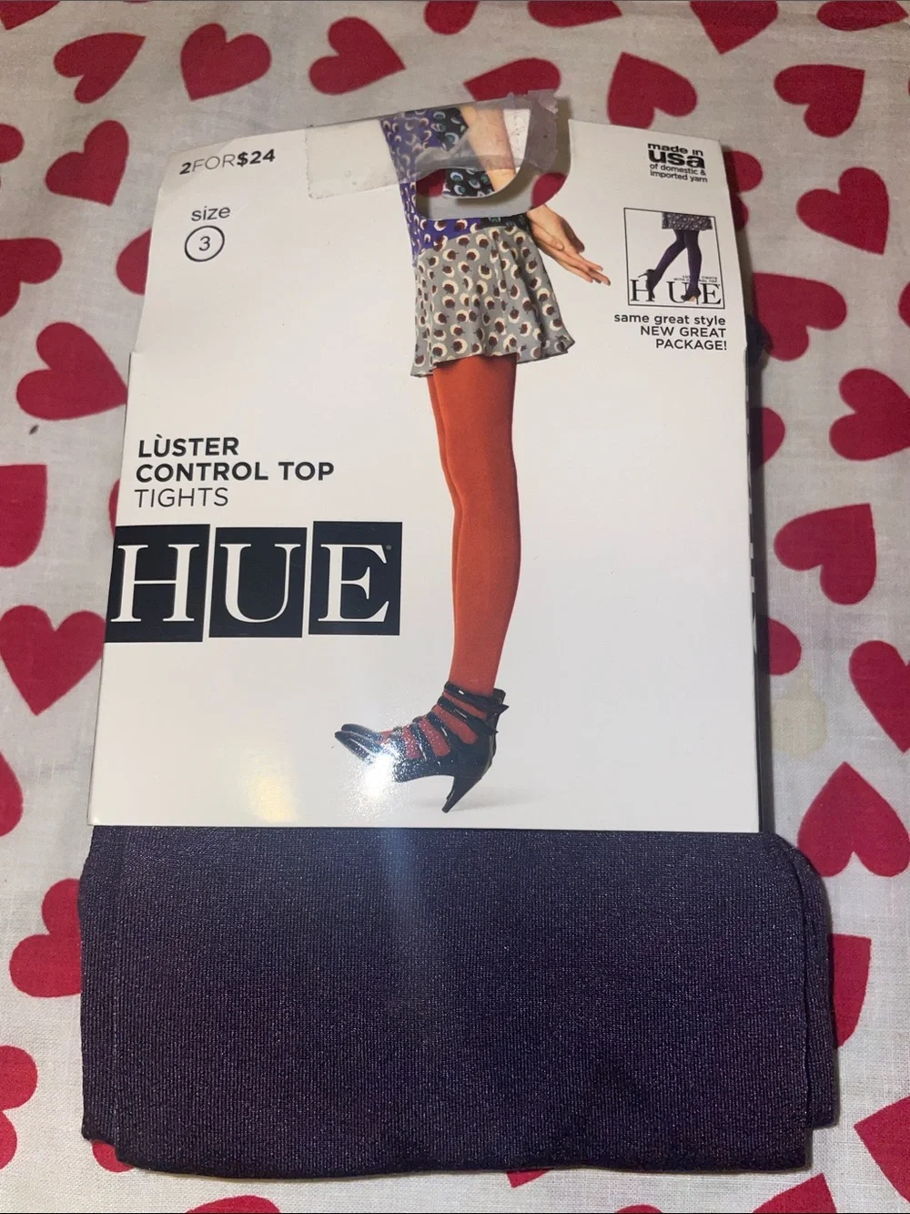 2 pairs of hue tights (165-200lb)(5”2-6”0)